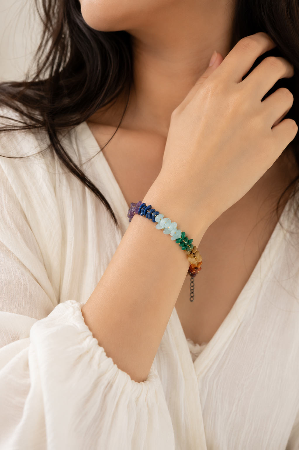 7 Chakra Chips Bracelet – For Peace & Positive Energy