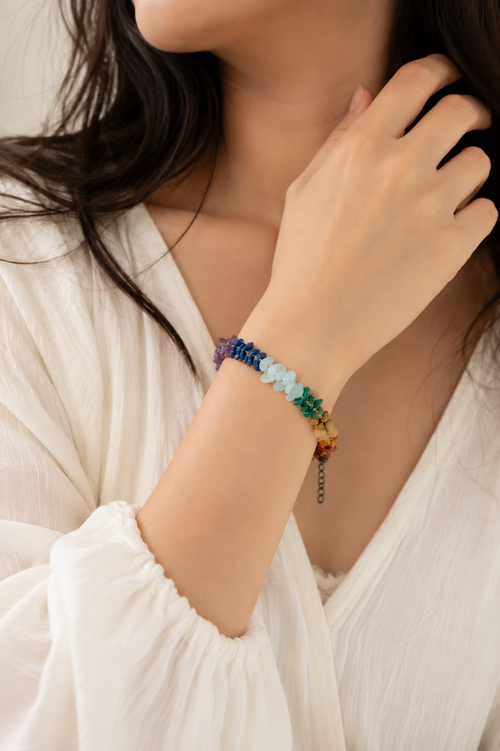 7 Chakra Chips Bracelet – For Peace & Positive Energy