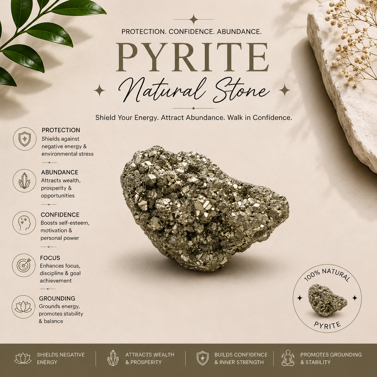 Pyrite Stone (Original) – For Money Attraction & Success