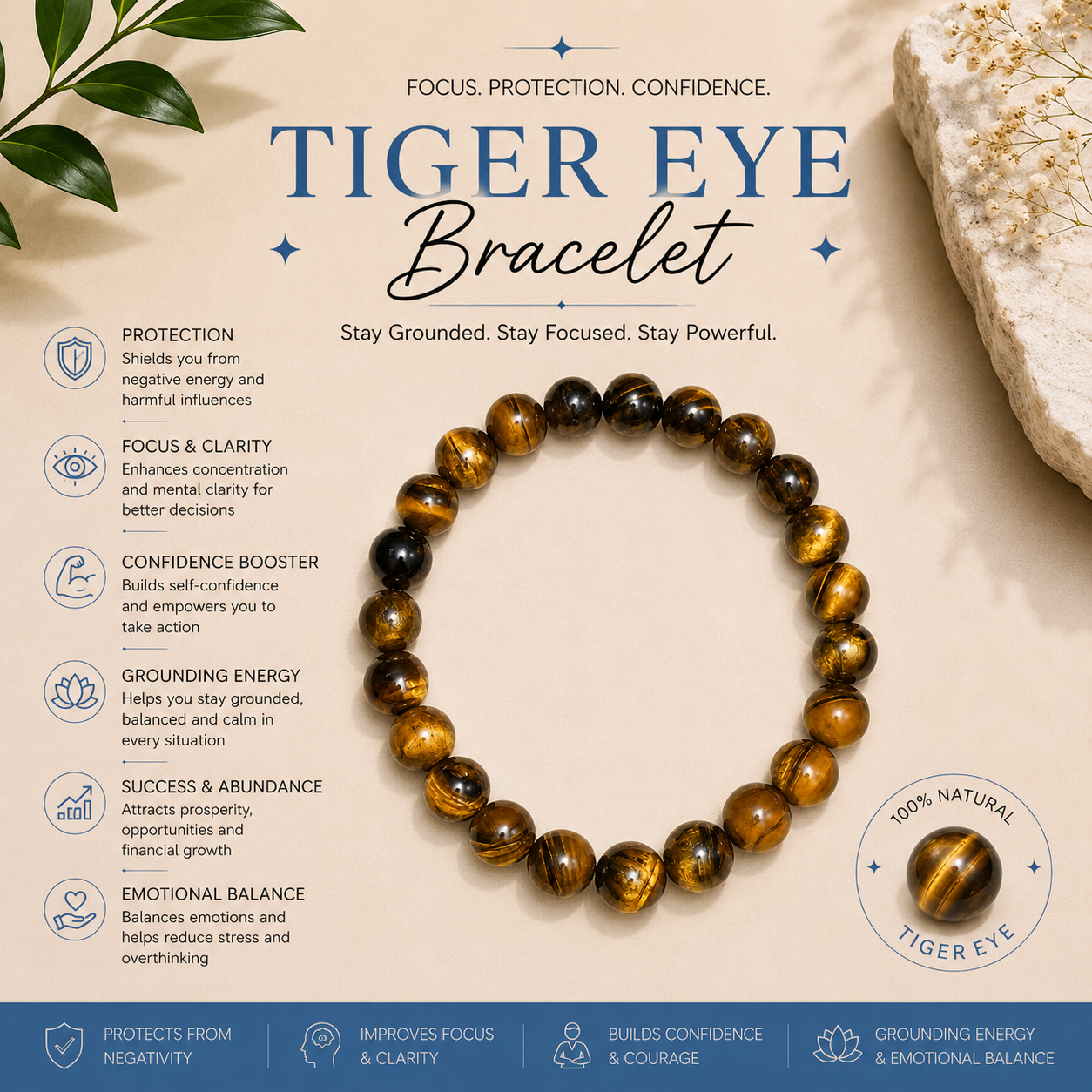 Tiger Eye Bracelet – For Confidence & Clear Decisions