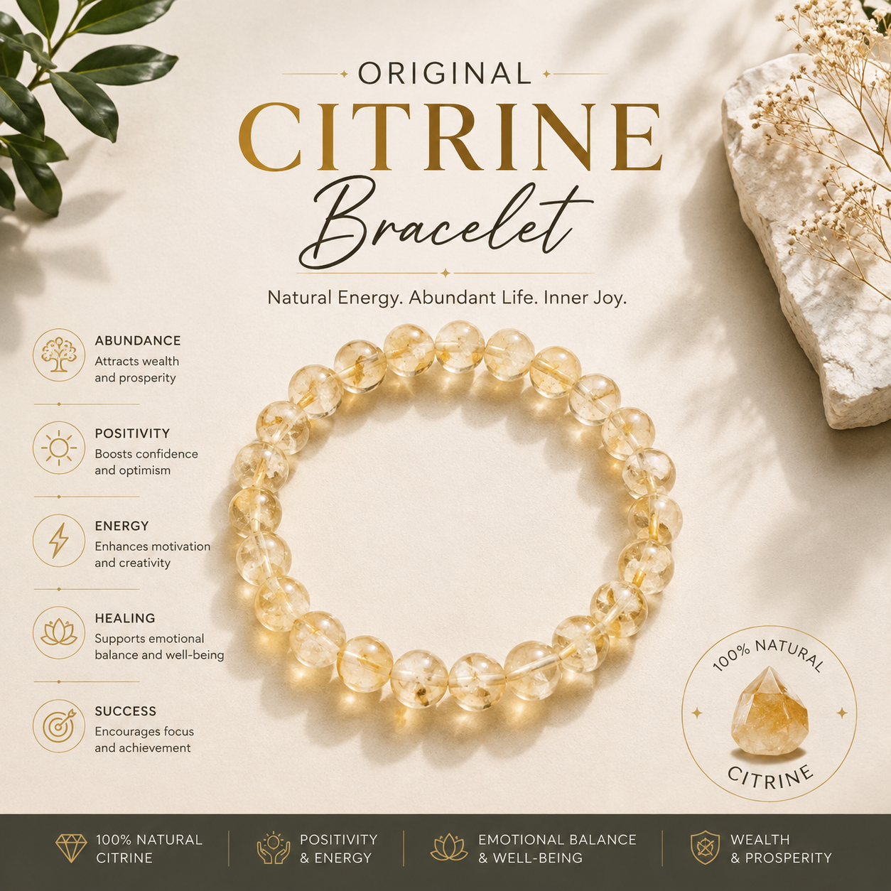 Citrine Bracelet (Original) – For Financial Growth & Confidence
