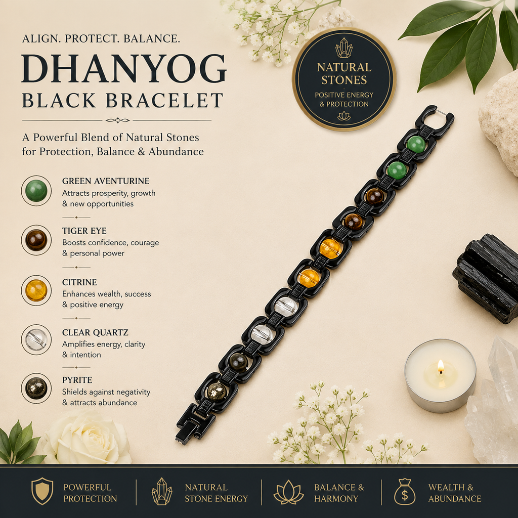 Black Dhanyog Bracelet – For Money Growth & Protection
