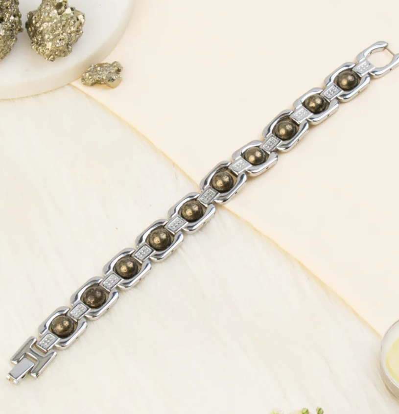 Silver Pyrite Bracelet – For Money, Abundance & Confidence