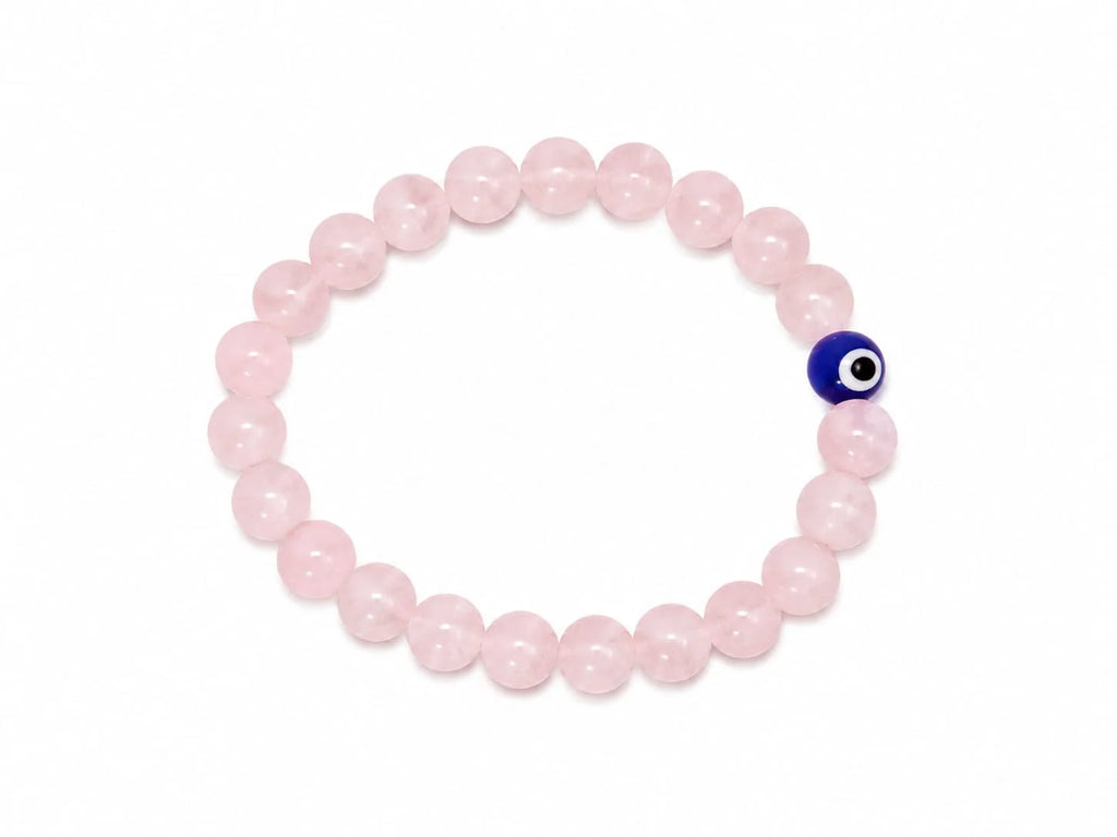 Evil Eye Candle & Rose Quartz Combo – Protection from Negative Vibes & Promotes Peace