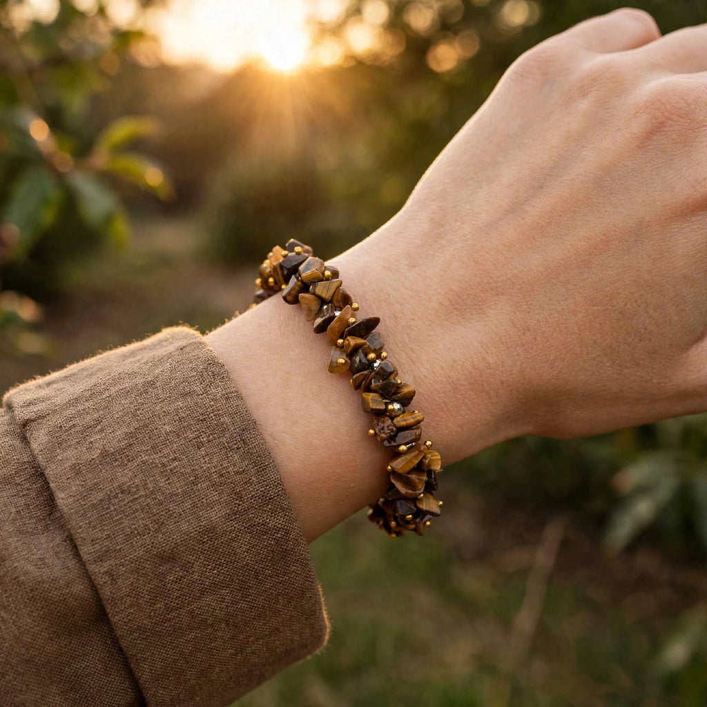 Tiger Eye Chips Power Bracelet – For Protection, Confidence & Success