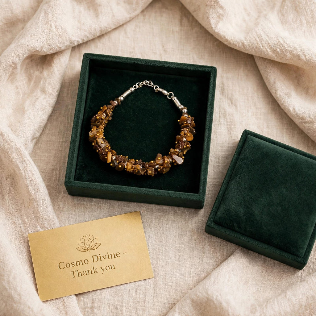 Tiger Eye Chips Power Bracelet – For Protection, Confidence & Success