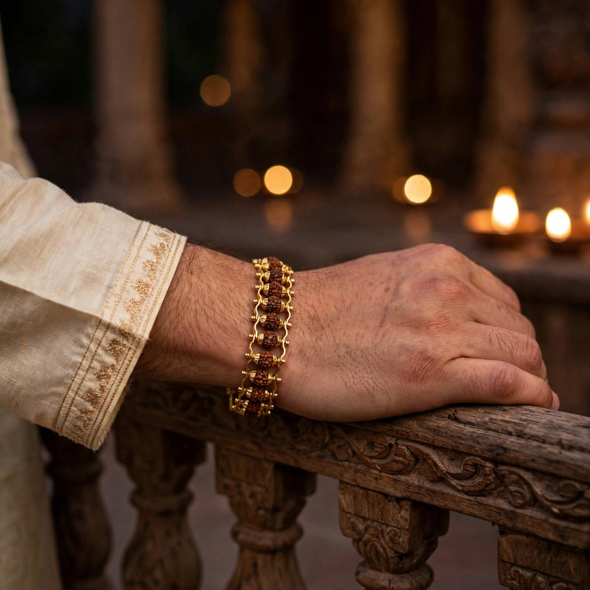 Rudraksha Divine Protection Bracelet– For Protection From Negative Energy