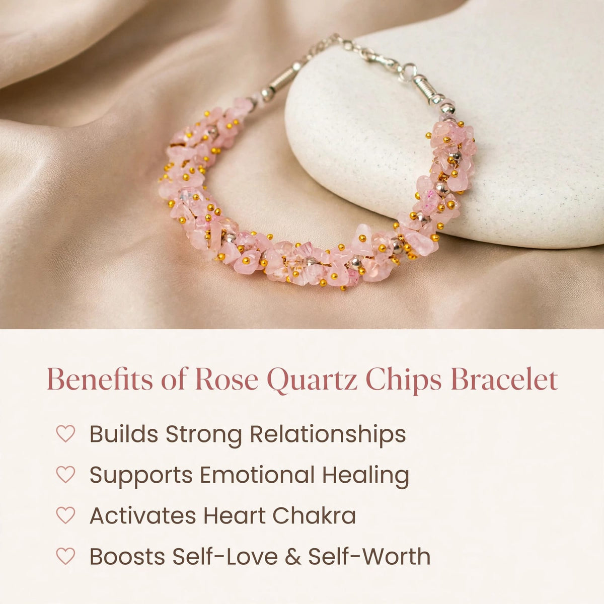 Rose Quartz Love Bracelet – For Love, Relationship, Emotional Healing & Self-Love