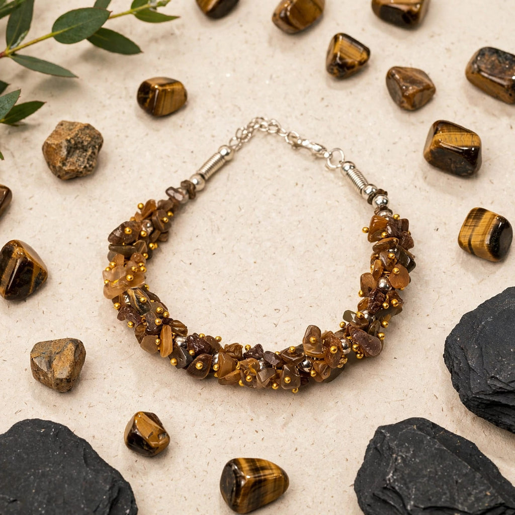 Tiger Eye Chips Power Bracelet – For Protection, Confidence & Success