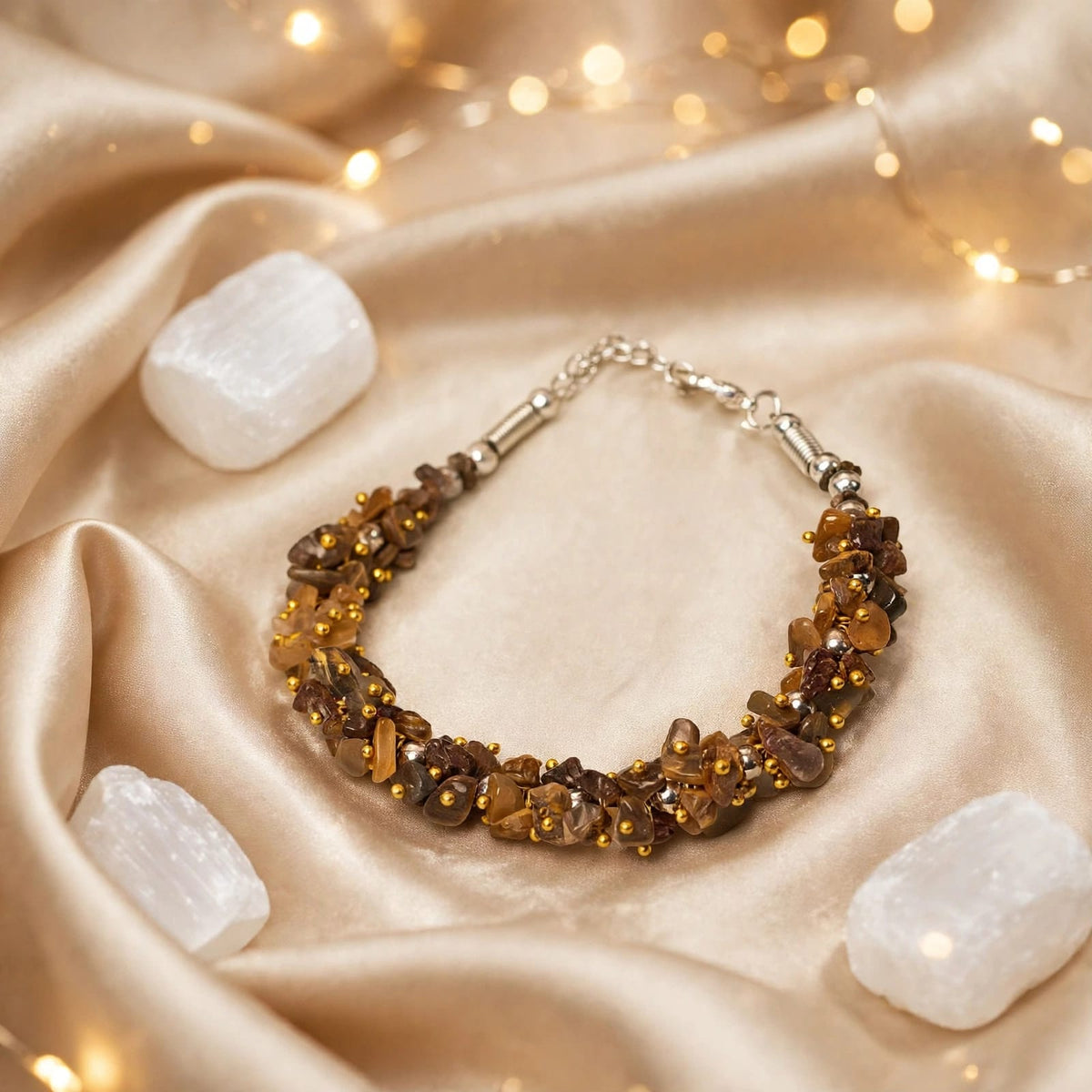 Tiger Eye Chips Power Bracelet – For Protection, Confidence & Success