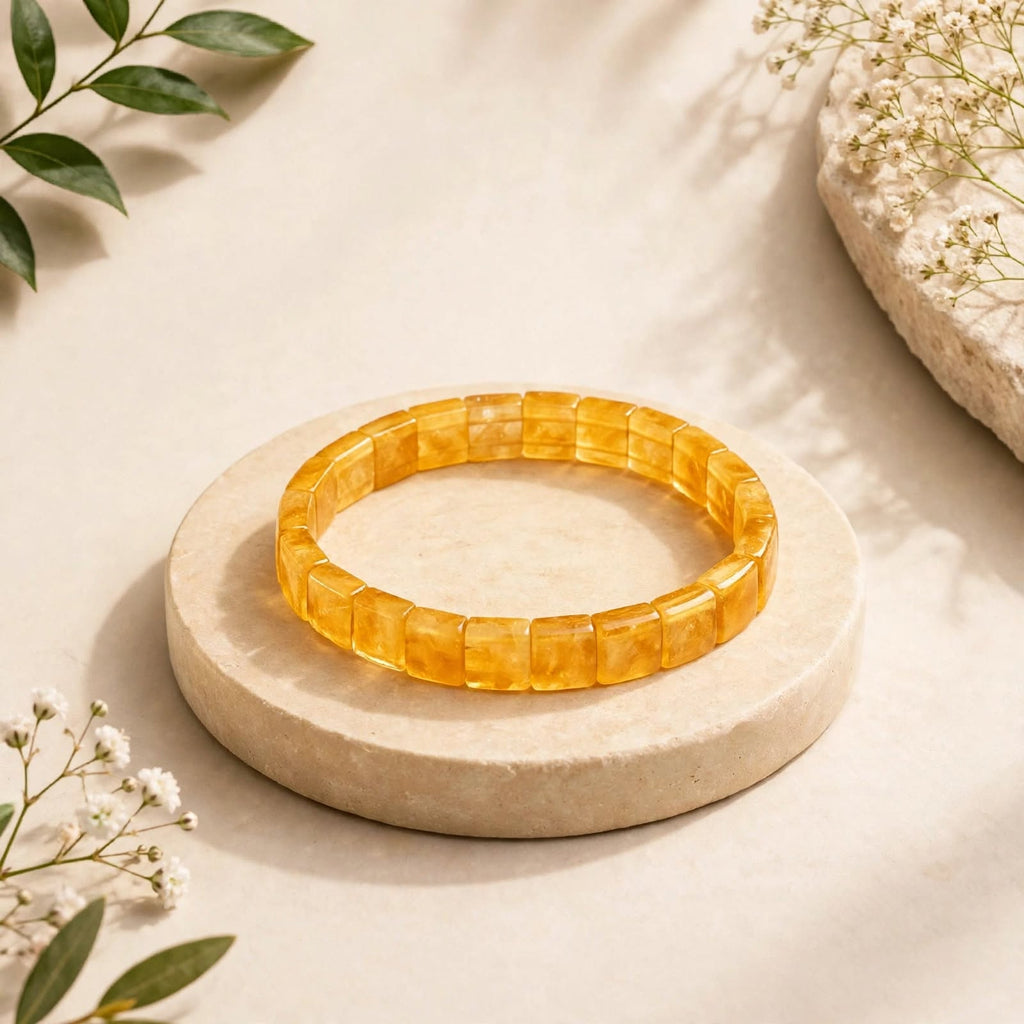 Citrine Square Cut Bracelet – For Wealth & Financial Growth