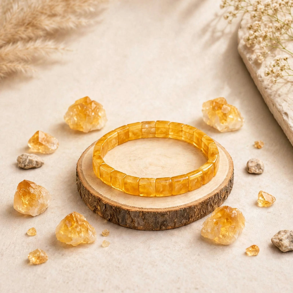 Citrine Square Cut Bracelet – For Wealth & Financial Growth