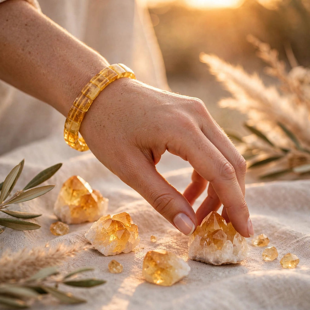 Citrine Square Cut Bracelet – For Wealth & Financial Growth