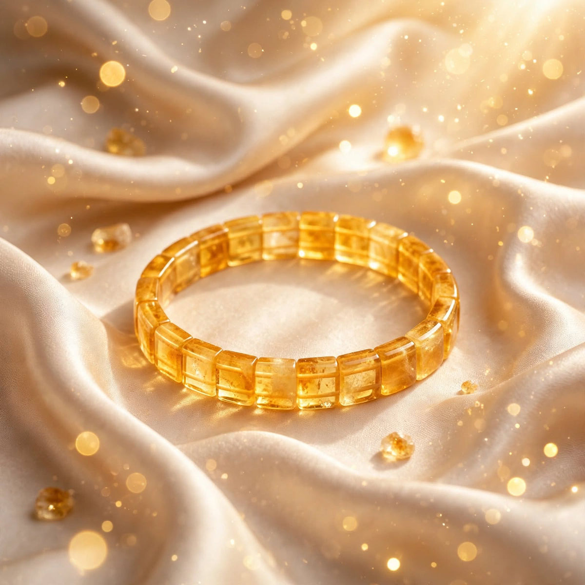 Citrine Square Cut Bracelet – For Wealth & Financial Growth