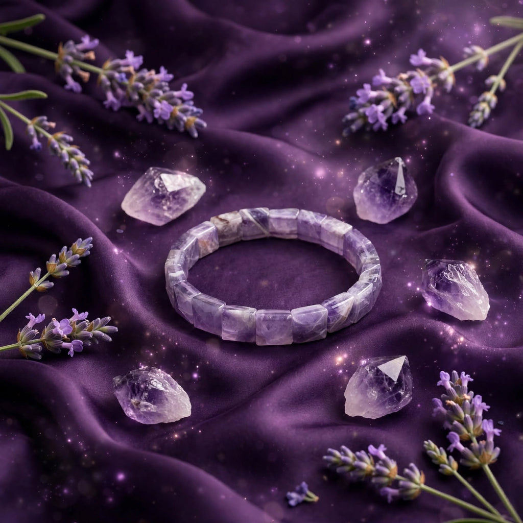 Amethyst Square Cut Bracelet – For Stress Relief, Peace & Protection 💜
