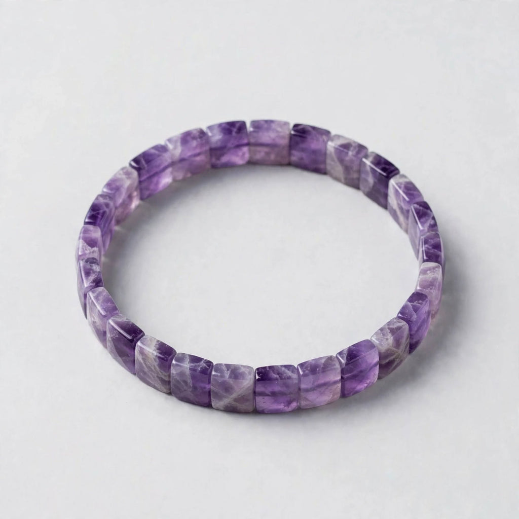 Amethyst Square Cut Bracelet – For Stress Relief, Peace & Protection 💜