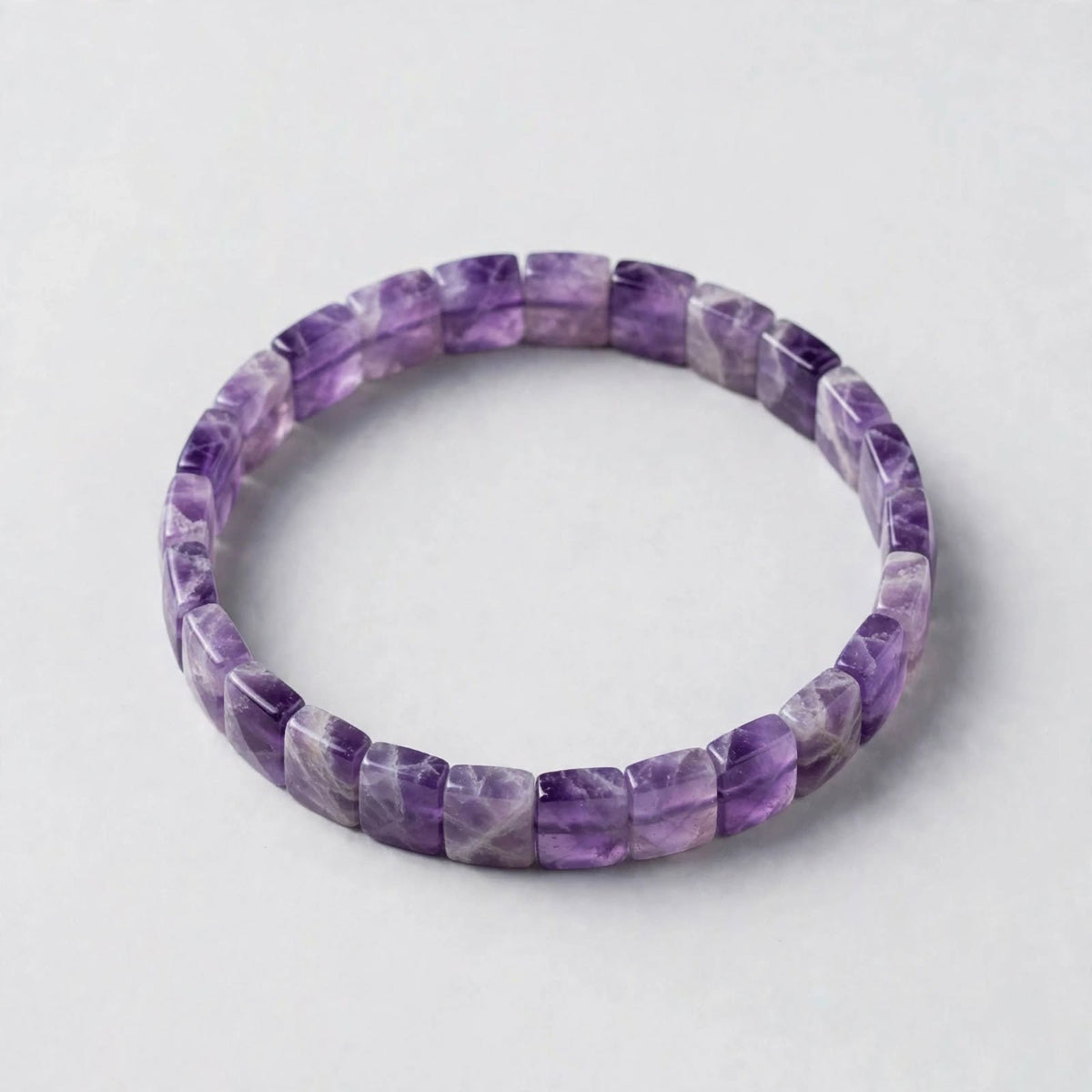 Amethyst Square Cut Bracelet – For Stress Relief, Peace & Protection 💜