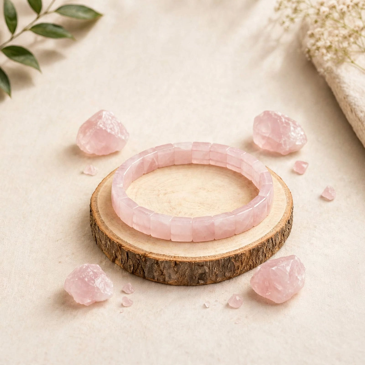 Rose Quartz Heart Magnet Bracelet – For Love, Relationships & Positivity