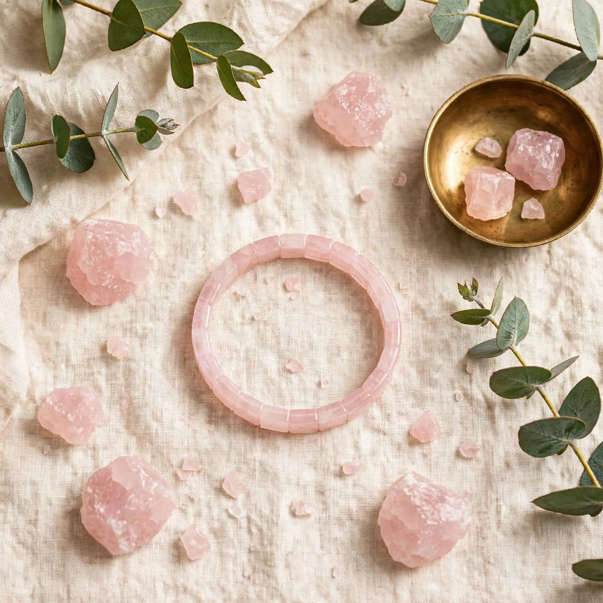 Rose Quartz Heart Magnet Bracelet – For Love, Relationships & Positivity