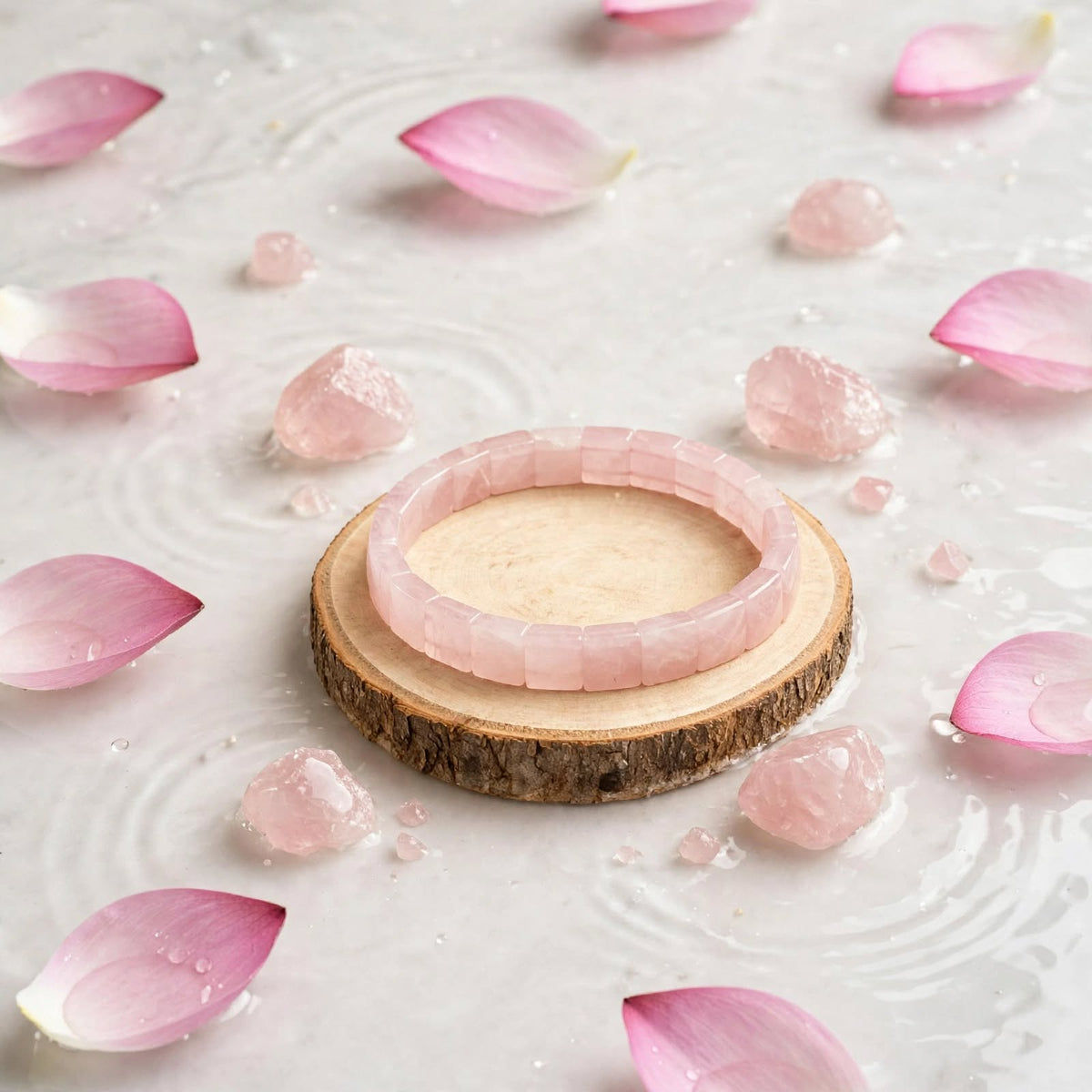 Rose Quartz Heart Magnet Bracelet – For Love, Relationships & Positivity
