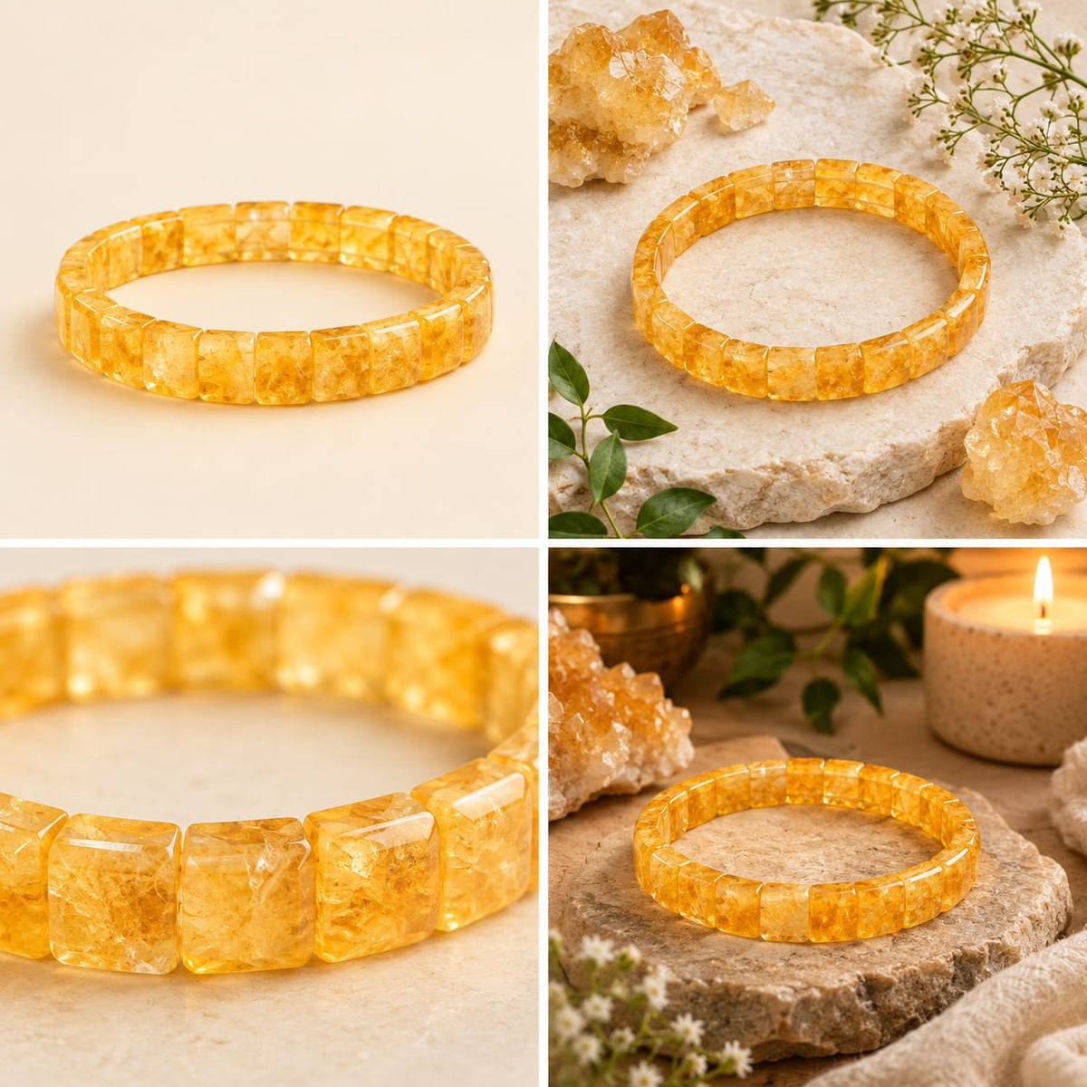 Citrine Square Cut Bracelet – For Wealth & Financial Growth