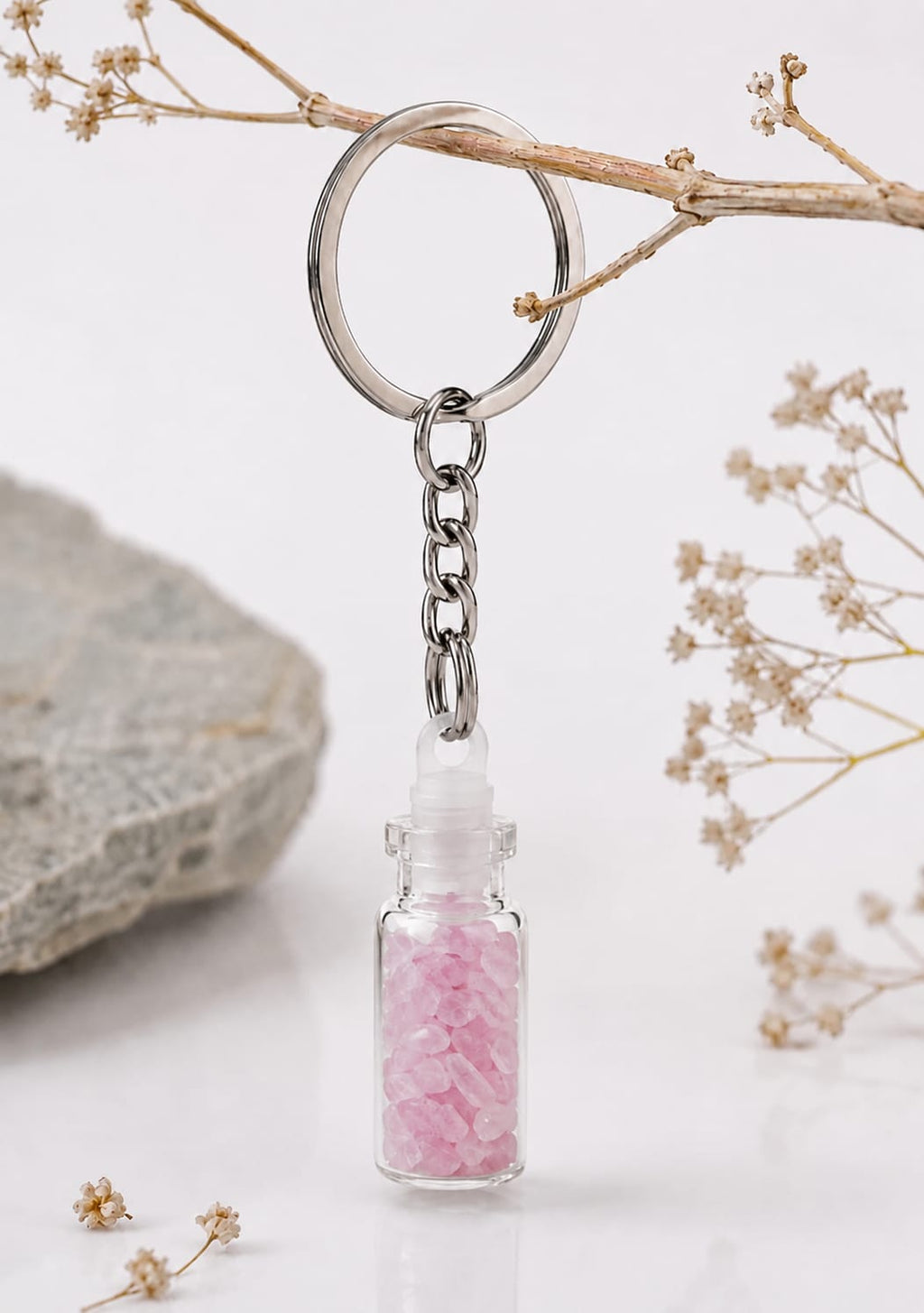 Rose Quartz Keyring – For Love & Positive Relationships
