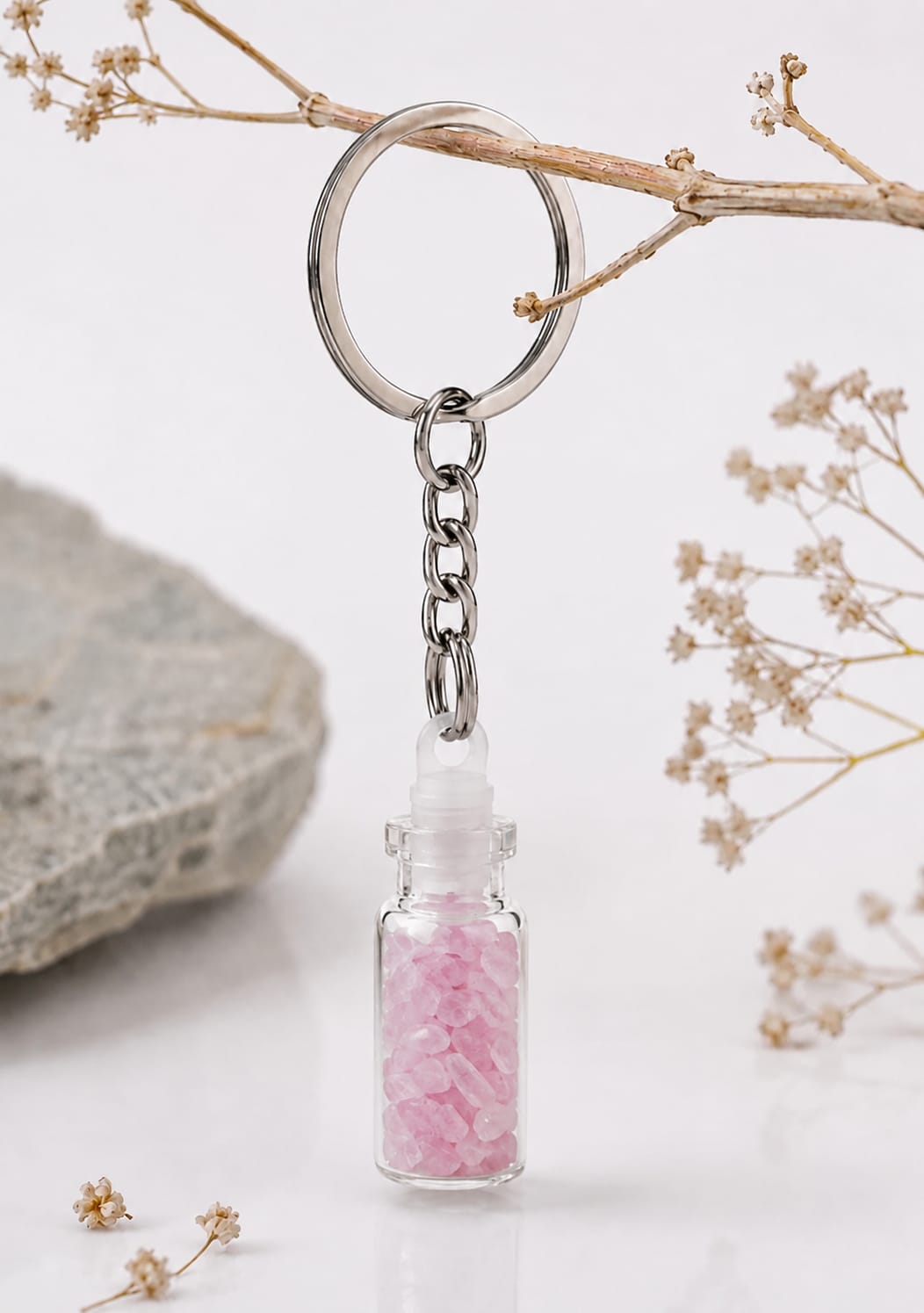 Rose Quartz Keyring – For Love & Positive Relationships