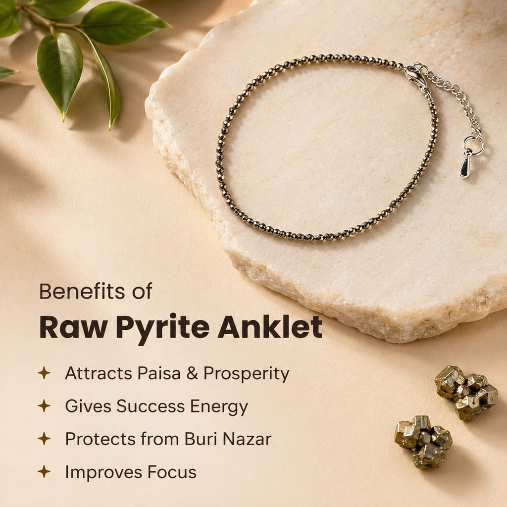 Pyrite Anklet – For Wealth & Abundance