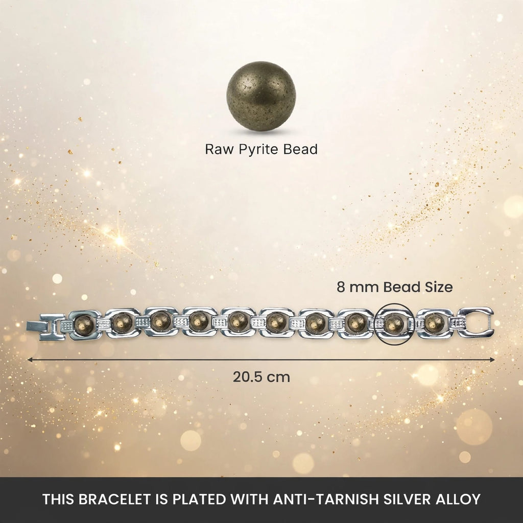 Silver Pyrite Bracelet – For Money, Abundance & Confidence