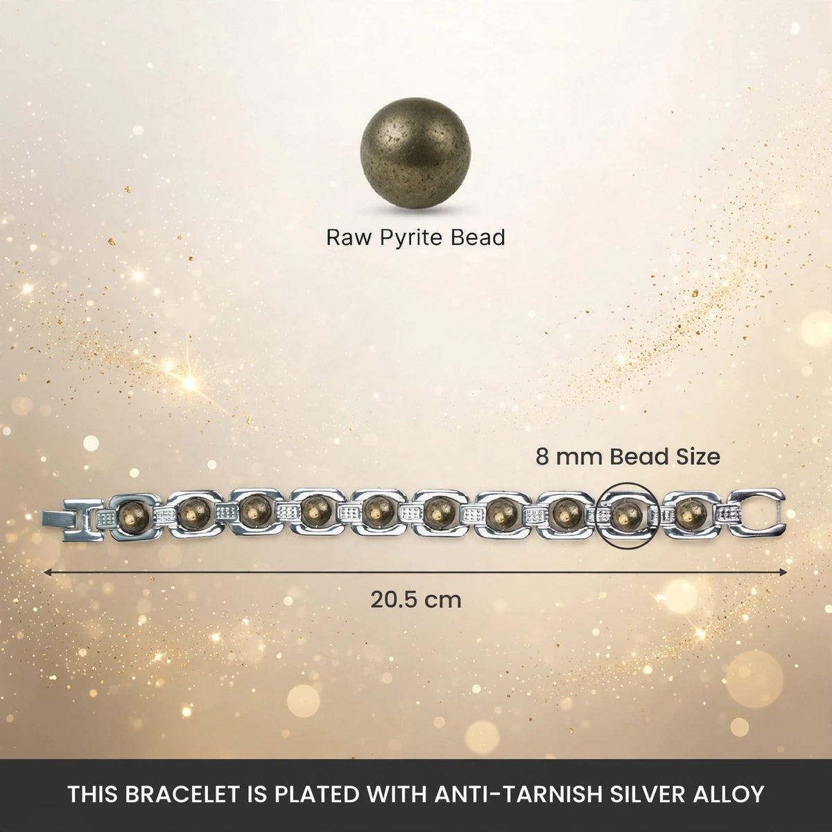 Silver Pyrite Bracelet – For Money, Abundance & Confidence