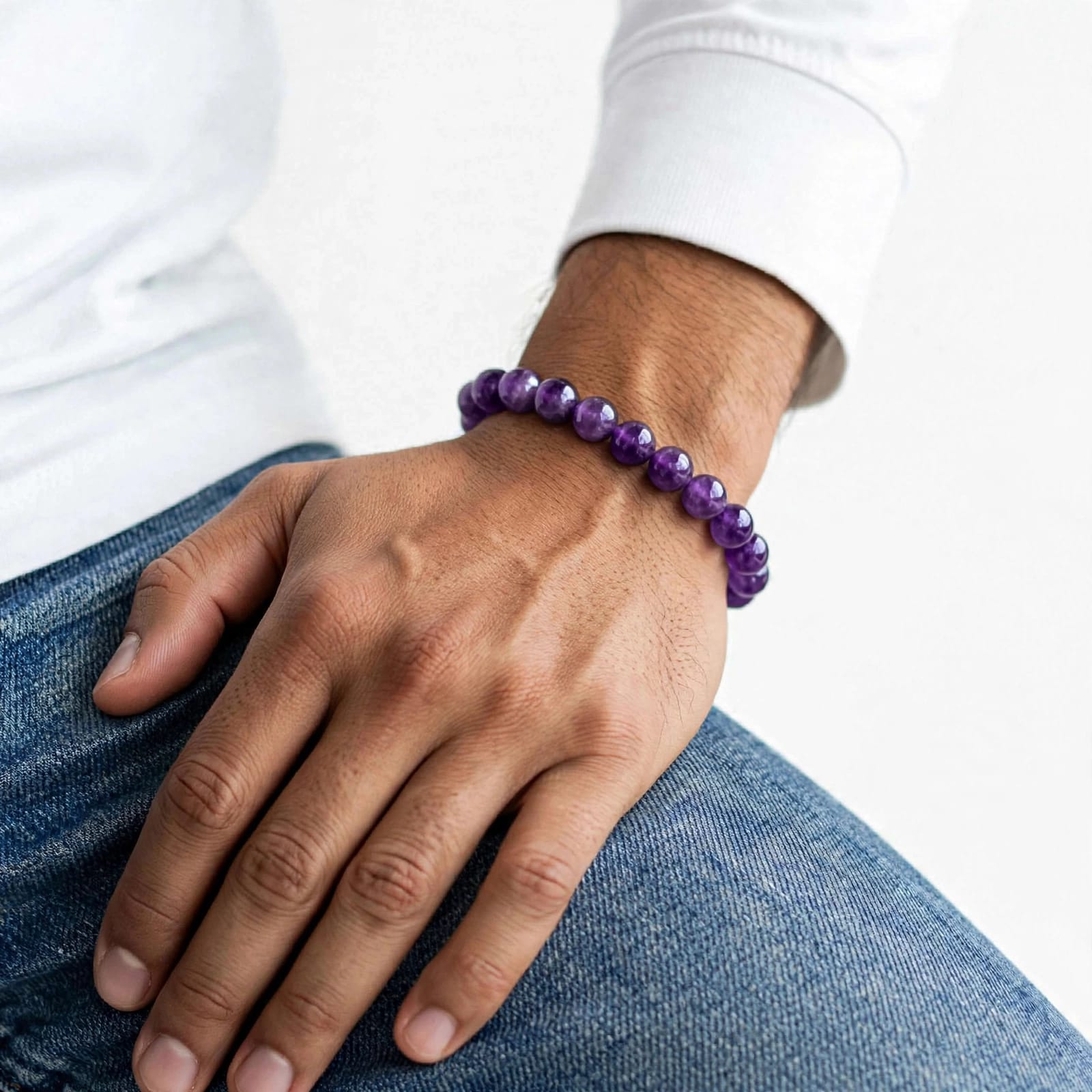 Amethyst Bracelet – For Stress Relief, Peace & Protection 💜