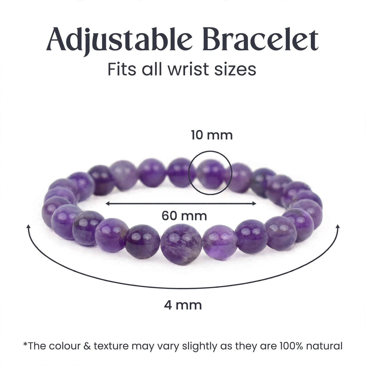 Amethyst Bracelet – For Stress Relief, Peace & Protection 💜