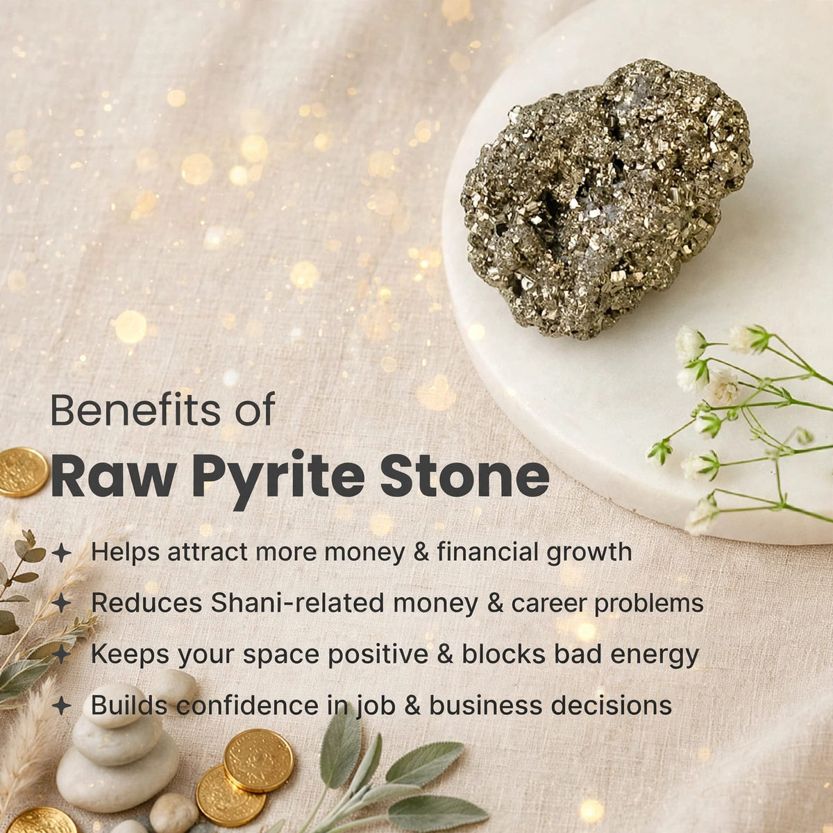 Pyrite Stone (Original) – For Money Attraction & Success