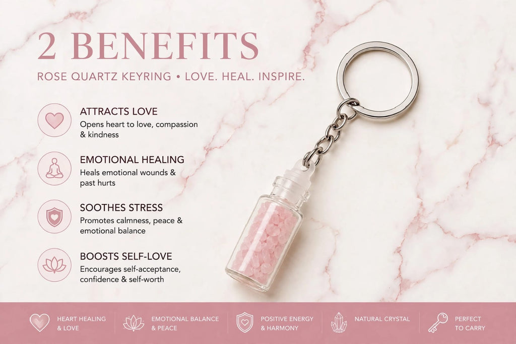 Rose Quartz Keyring – For Love & Positive Relationships