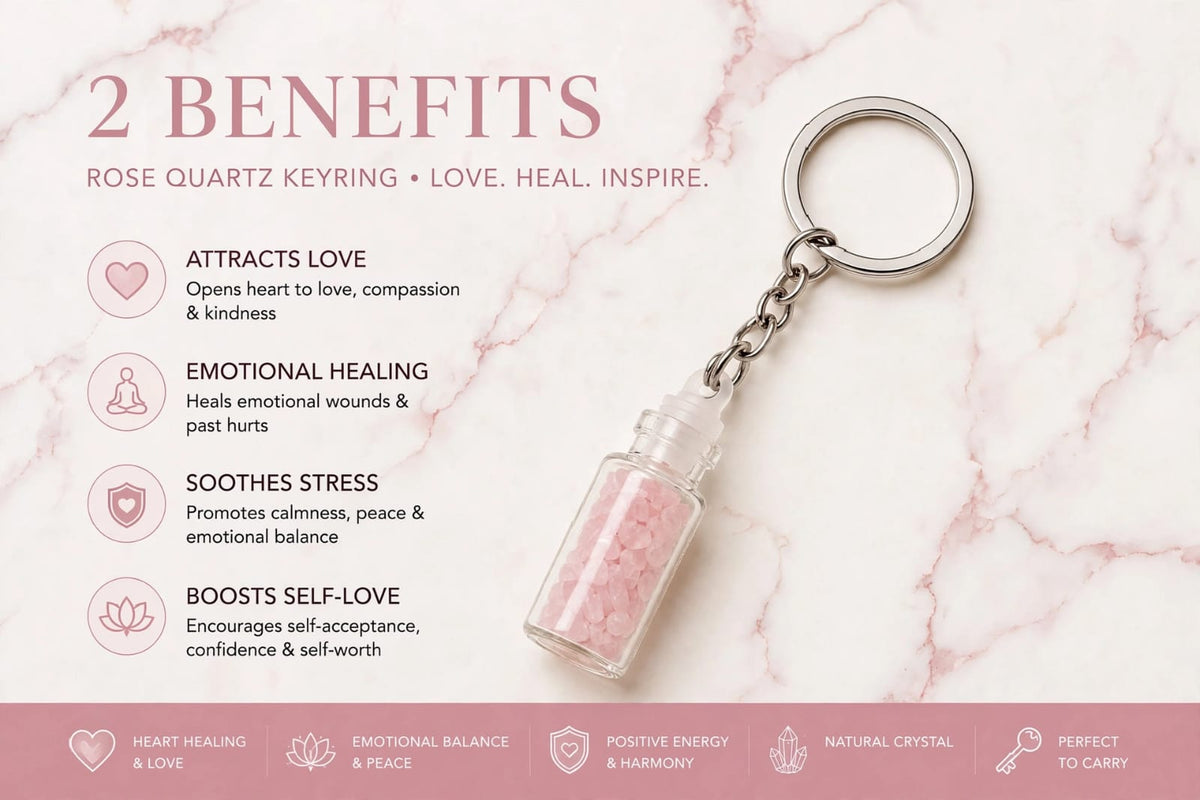 Rose Quartz Keyring – For Love & Positive Relationships