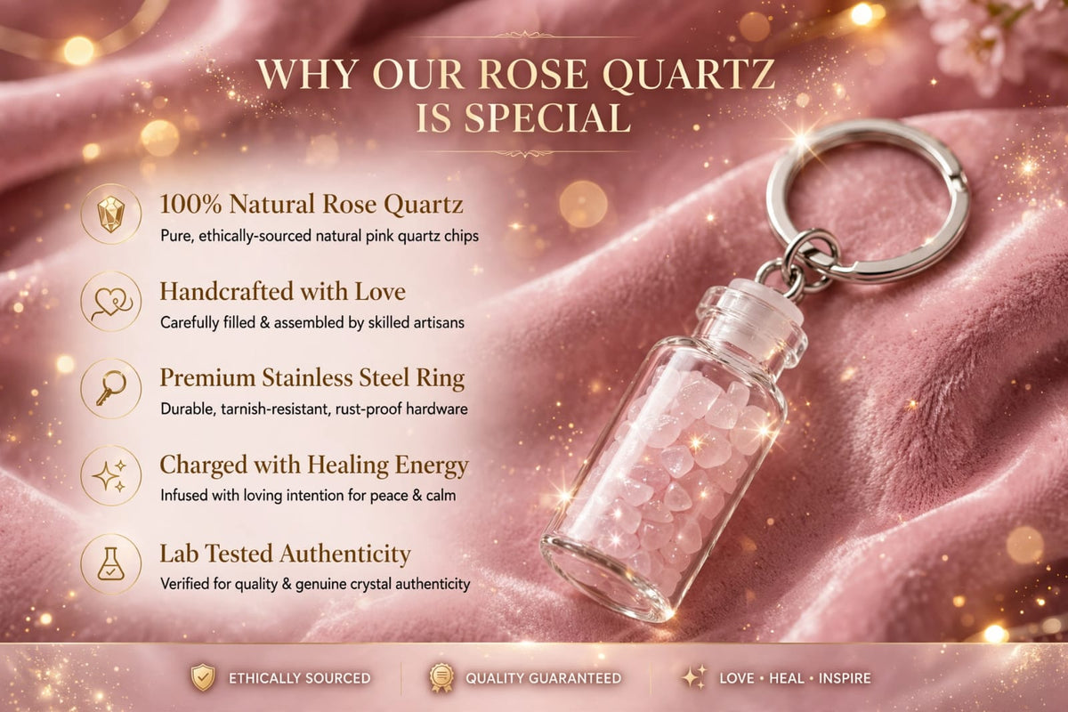Rose Quartz Keyring – For Love & Positive Relationships