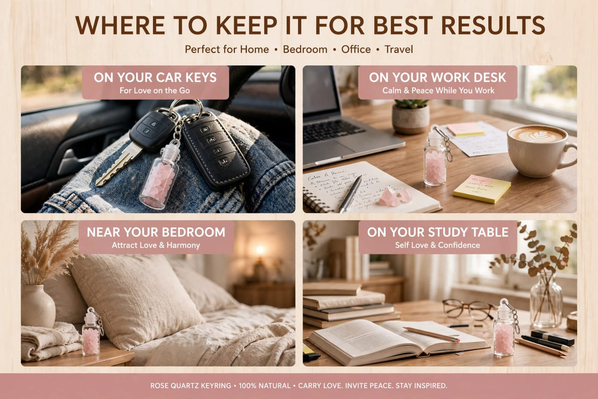 Rose Quartz Keyring – For Love & Positive Relationships