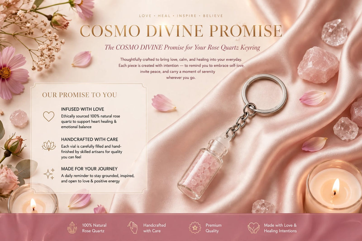 Rose Quartz Keyring – For Love & Positive Relationships