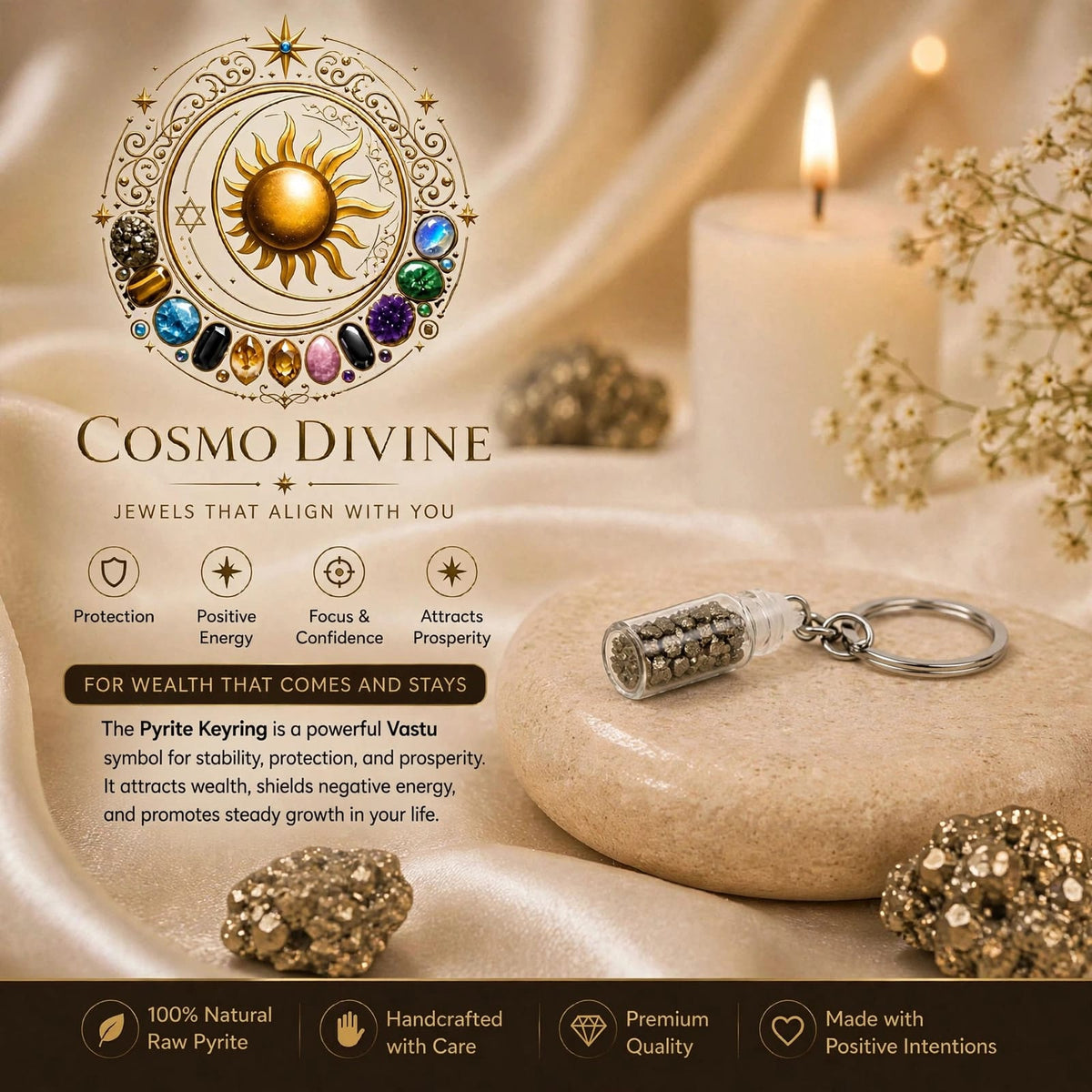 Pyrite Keyring – For Wealth & New Opportunities