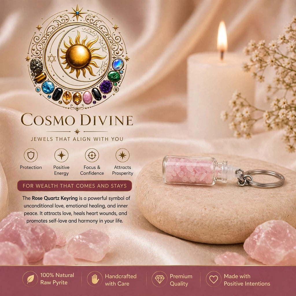 Rose Quartz Keyring – For Love & Positive Relationships