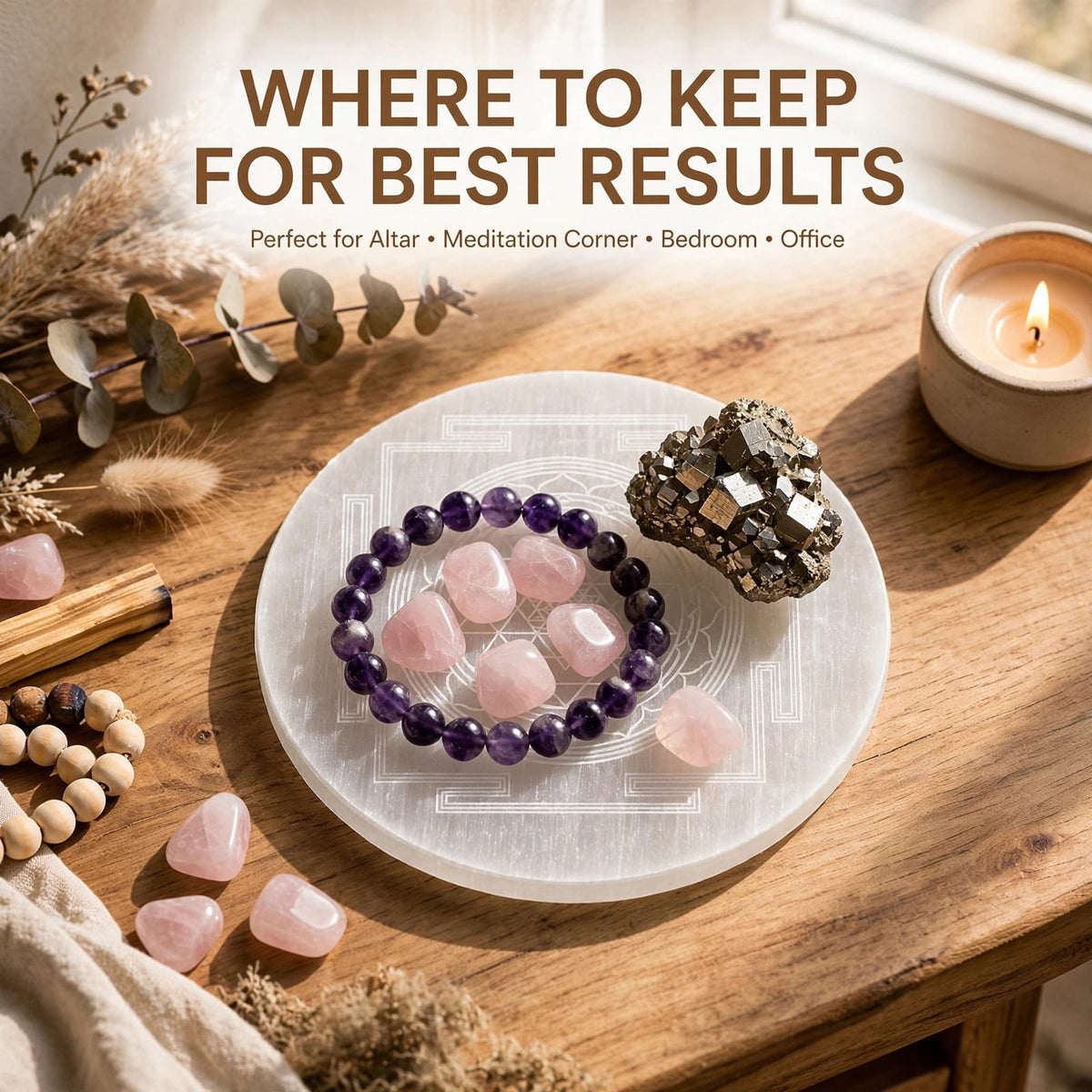 Selenite Charging Plate for Recharging Bracelets