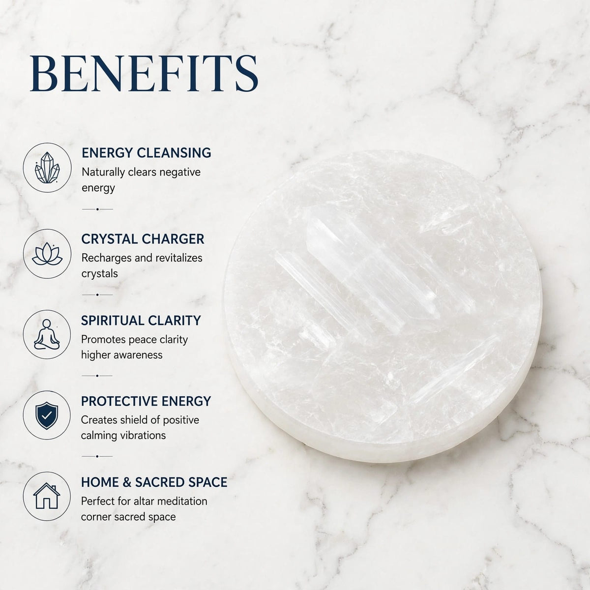 Raw Selenite Charging Plate for Recharging Bracelets & Enhancing Crystal Energy