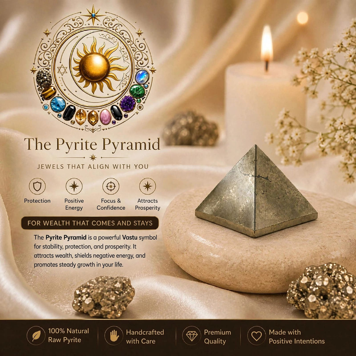 Pyrite Pyramid – For Wealth & Positive Energy