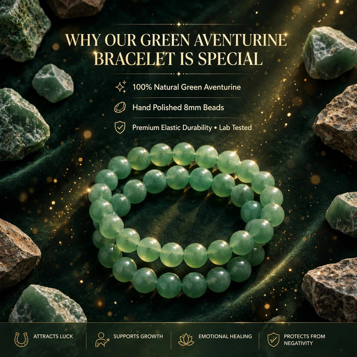 Green Aventurine Bracelet – For Luck & Success