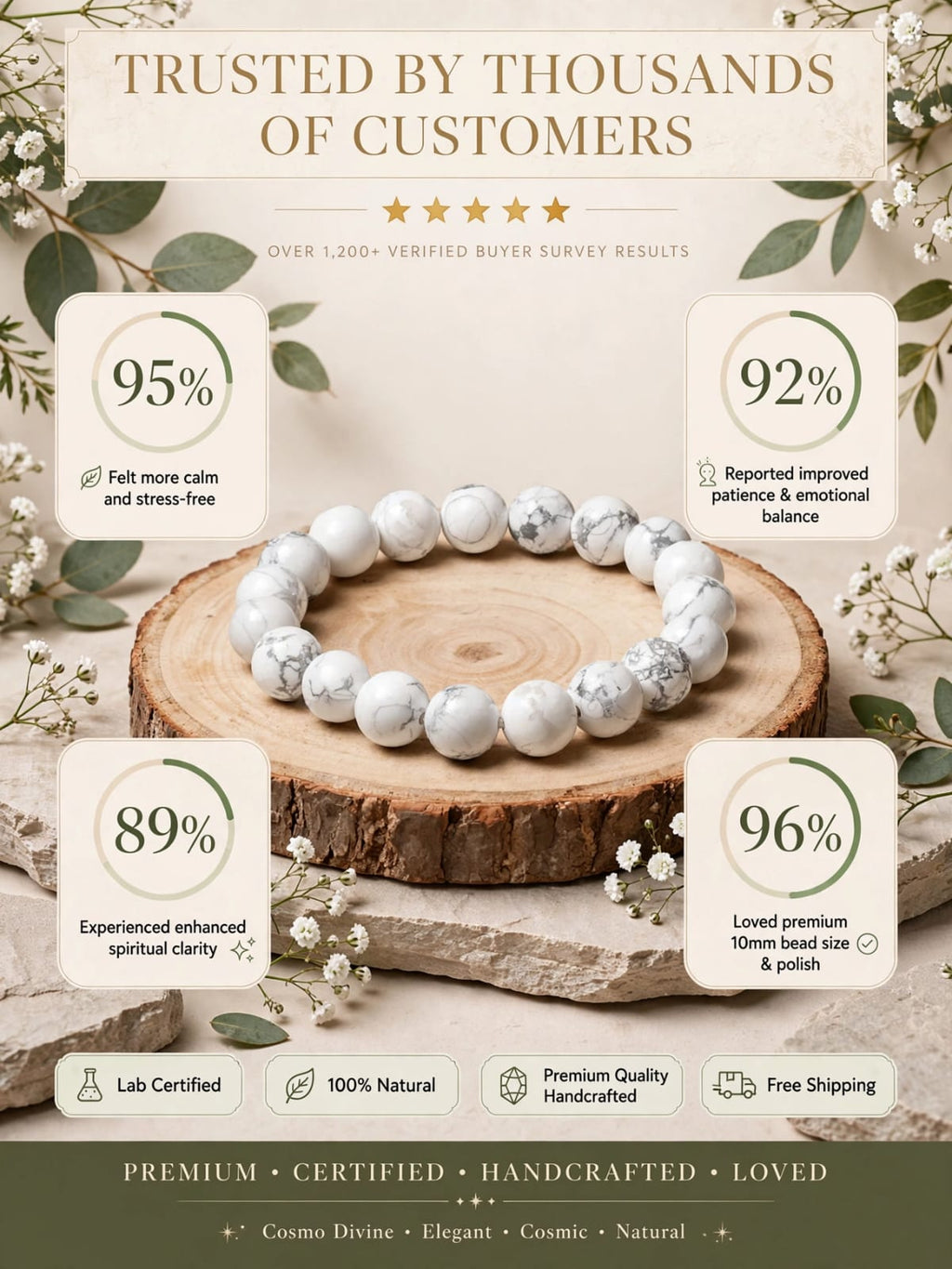 Howlite Bracelet –For Stress Relief & Inner Peace