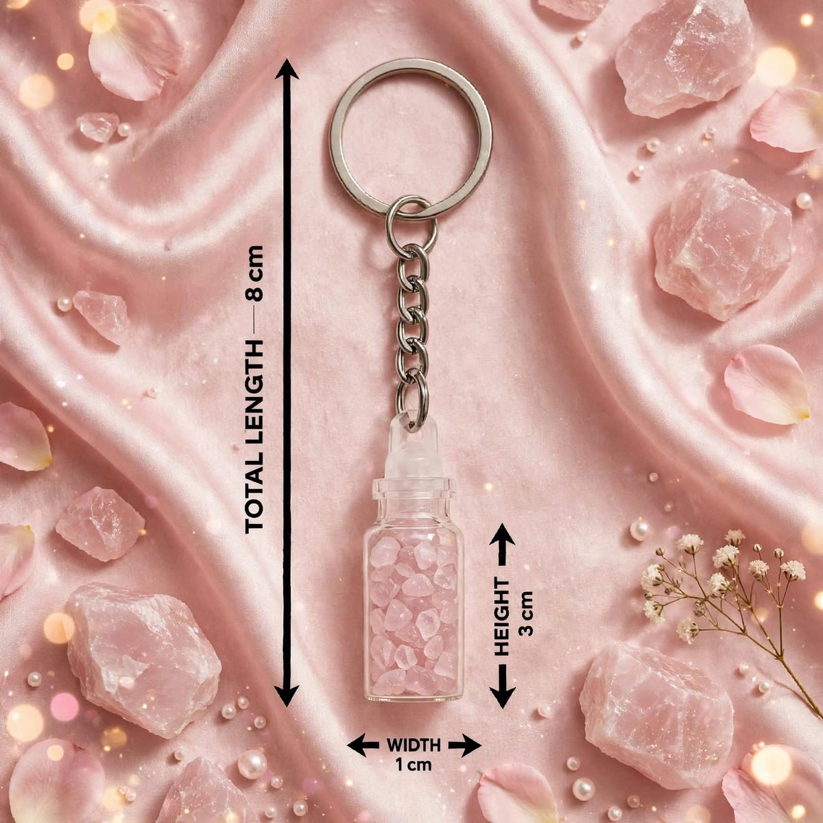 Rose Quartz Keyring – For Love & Positive Relationships