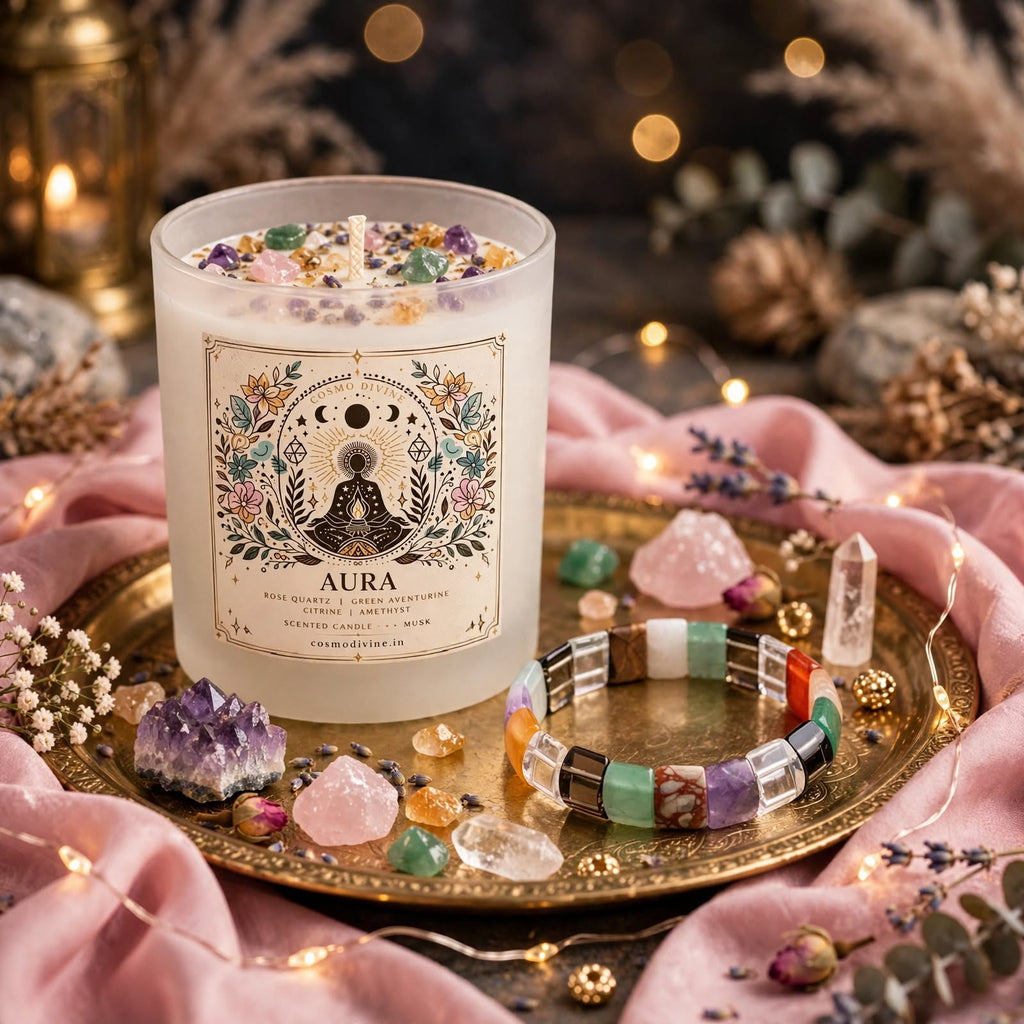 Aura Cleansing Combo – Aura Protection Candle & Multi Crystal Bracelet