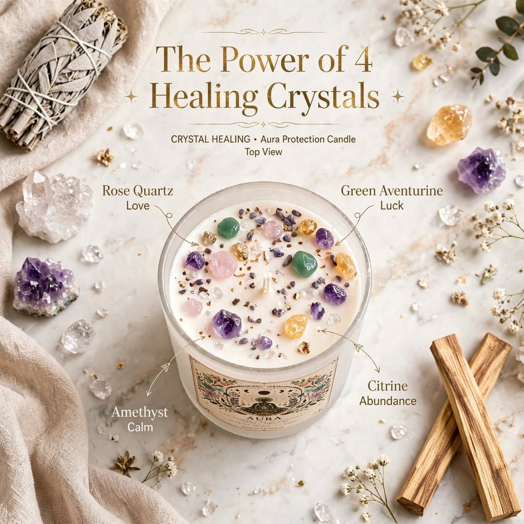 Aura Cleansing Combo – Aura Protection Candle & Multi Crystal Bracelet