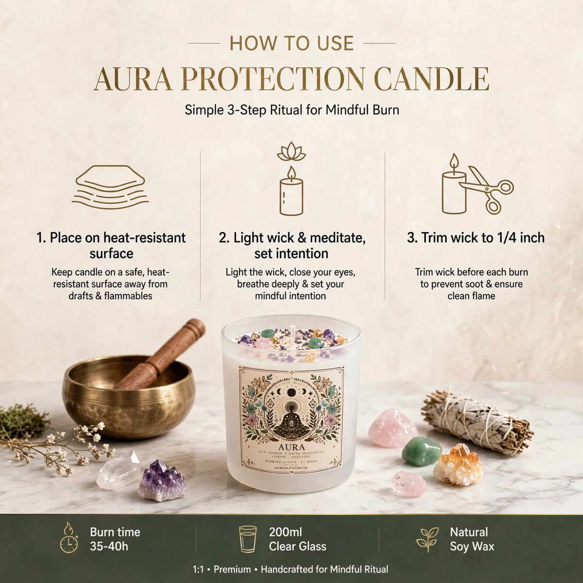 Aura Cleansing Combo – Aura Protection Candle & Multi Crystal Bracelet